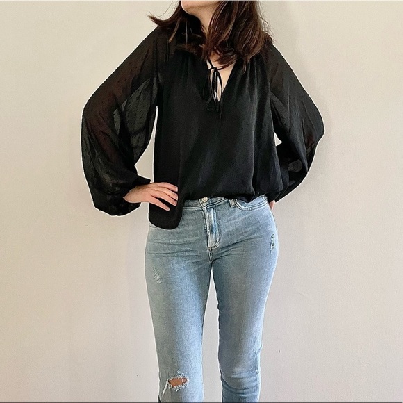 NWT SANCTUARY VOLUME BLACK BLOUSE - XS - Picture 5 of 16